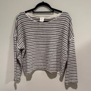 By Together Black and White Striped Sweatshirt